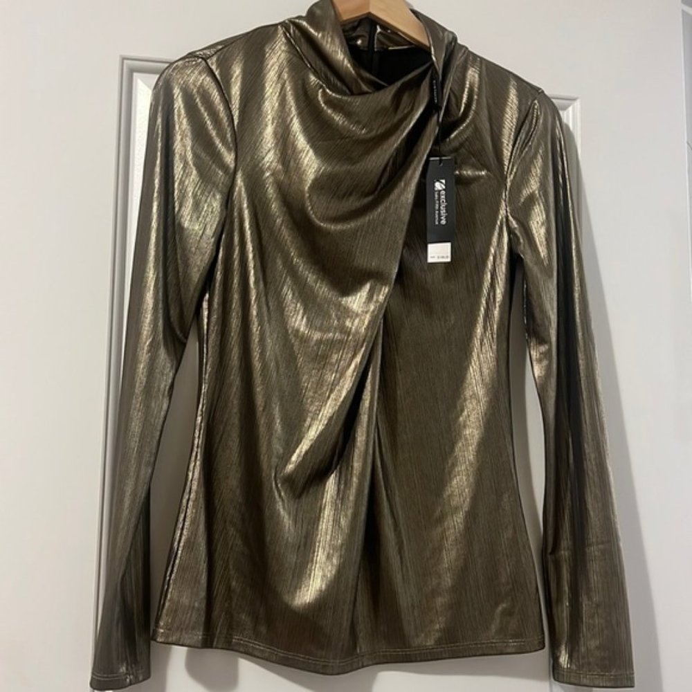 Elie tahari antique gold top